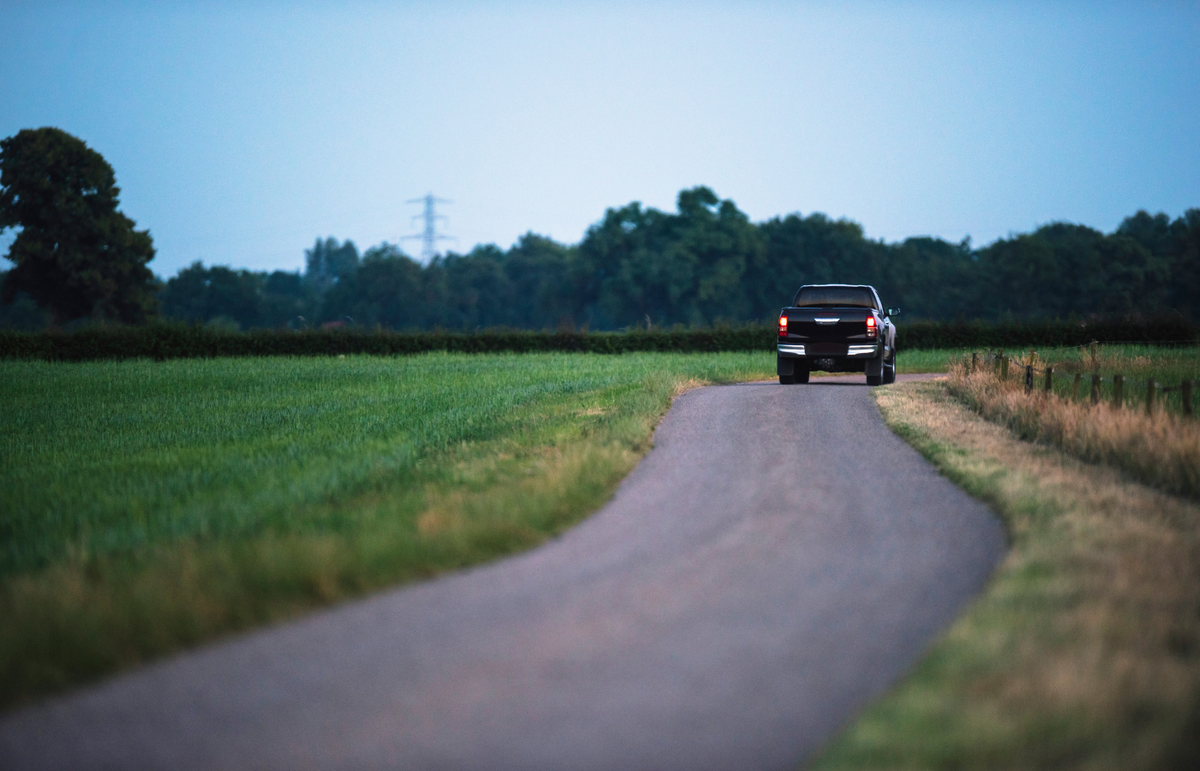 A remote site reached only by a long access road