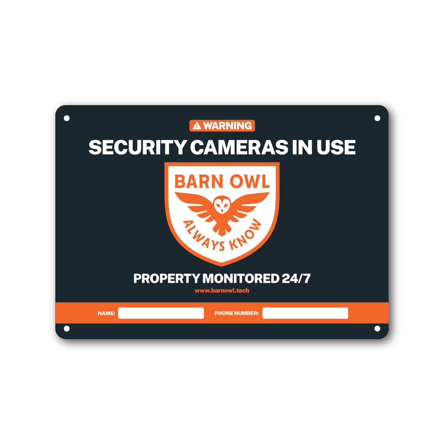 Barn Owl Security Sign